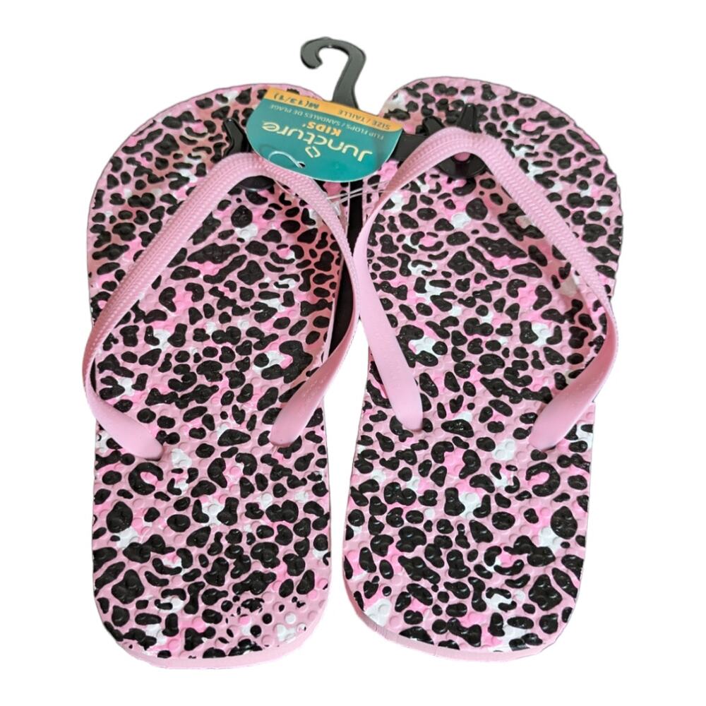Pink Animal Print Sandals Little Girls Size M 13/1